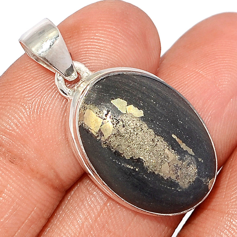 1.3" Pyrite In Basalt Pendants - PIBP148