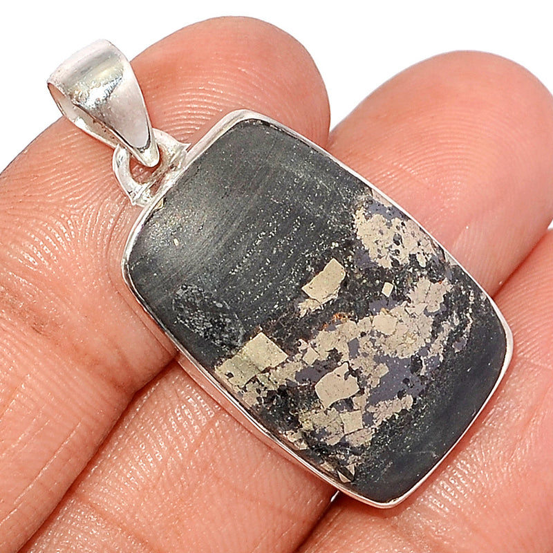 1.5" Pyrite In Basalt Pendants - PIBP152