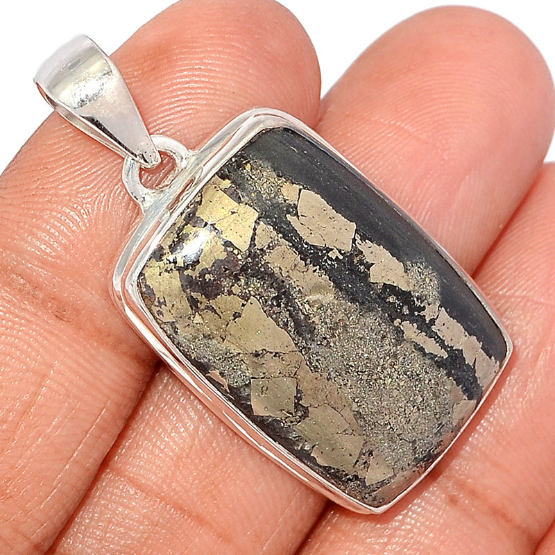 1.6" Pyrite In Basalt Pendants - PIBP154