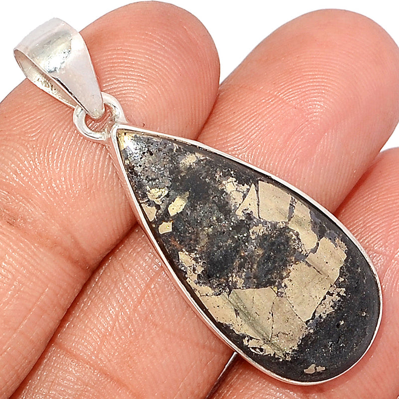 1.7" Pyrite In Basalt Pendants - PIBP157