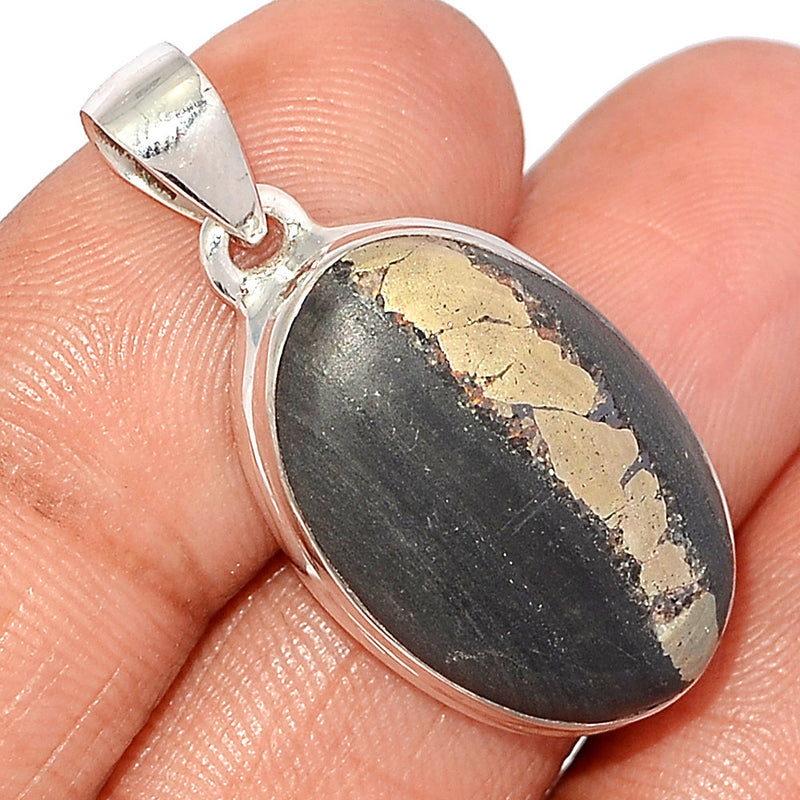 1.3" Pyrite In Basalt Pendants - PIBP160