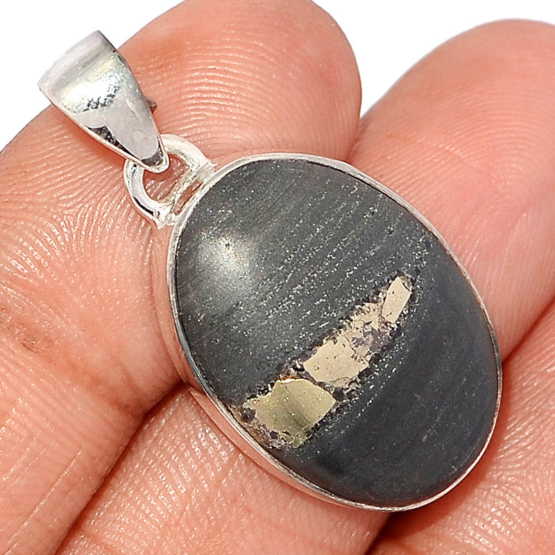 1.3" Pyrite In Basalt Pendants - PIBP164