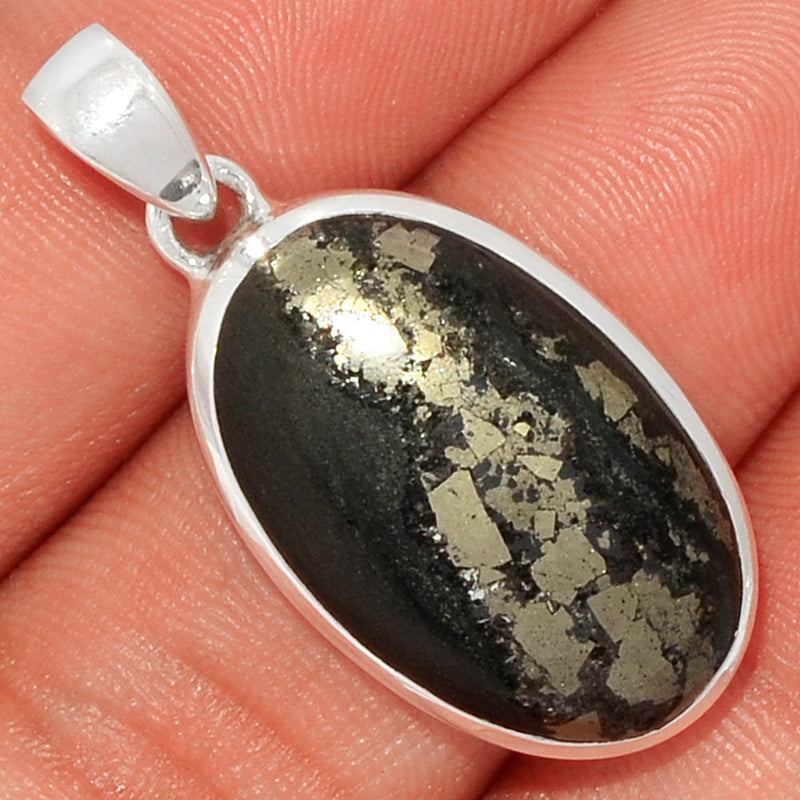 1.3" Pyrite In Basalt Pendants - PIBP31