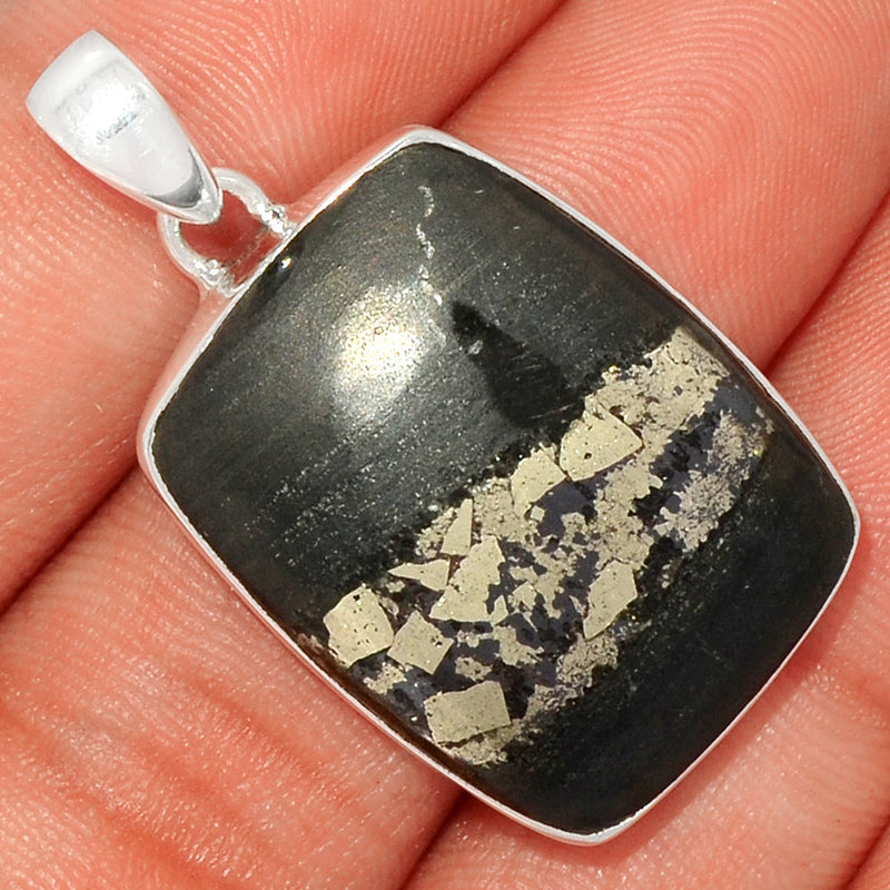 1.5" Pyrite In Basalt Pendants - PIBP37