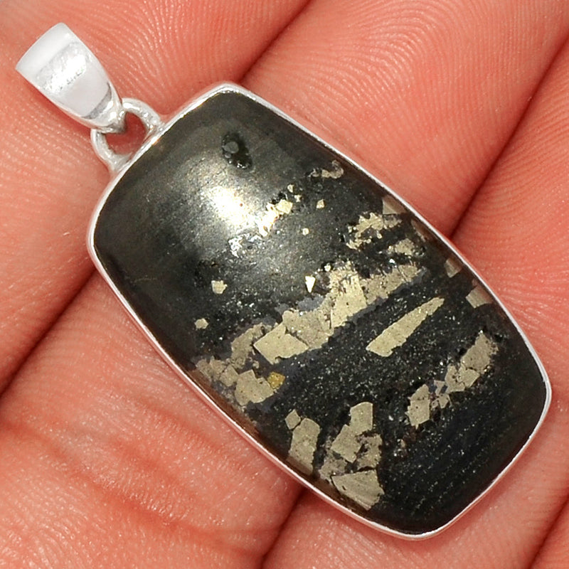 1.6" Pyrite In Basalt Pendants - PIBP39