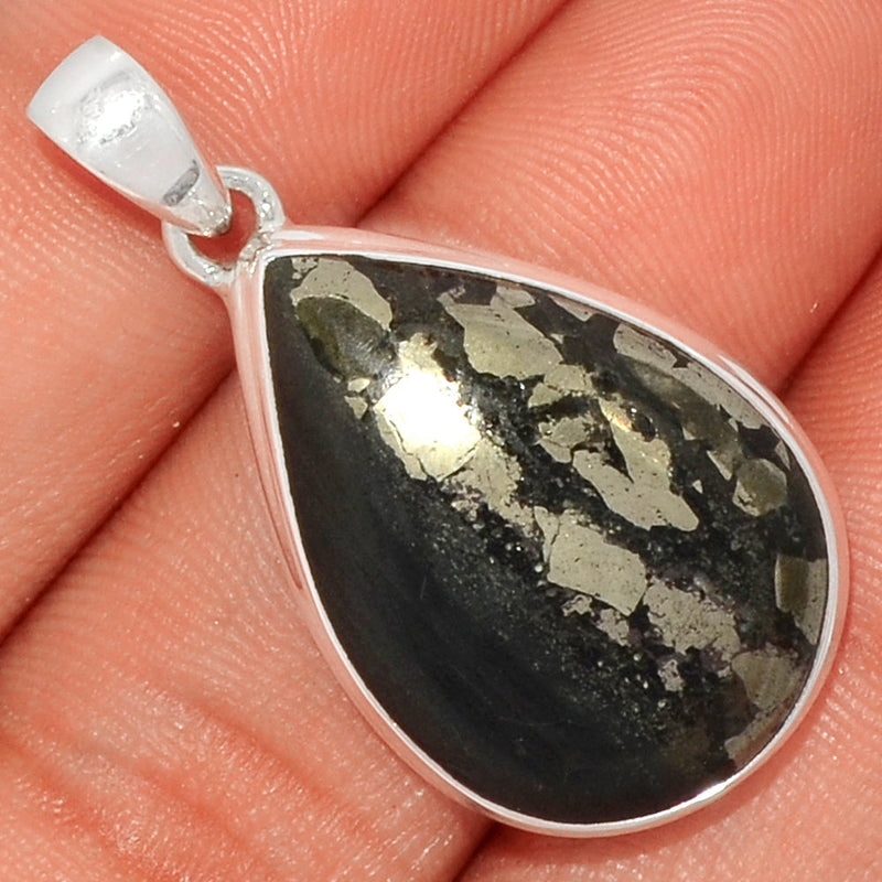 1.5" Pyrite In Basalt Pendants - PIBP42