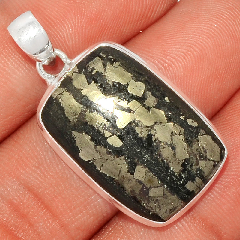 1.5" Pyrite In Basalt Pendants - PIBP47