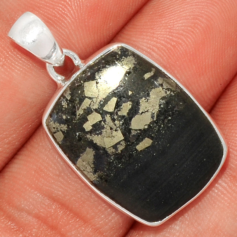 1.3" Pyrite In Basalt Pendants - PIBP48