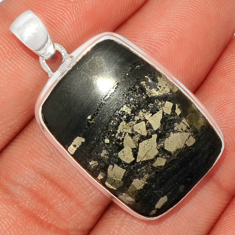 1.6" Pyrite In Basalt Pendants - PIBP49