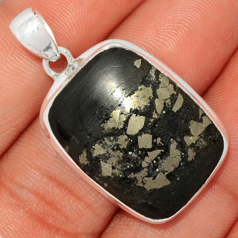 1.5" Pyrite In Basalt Pendants - PIBP50
