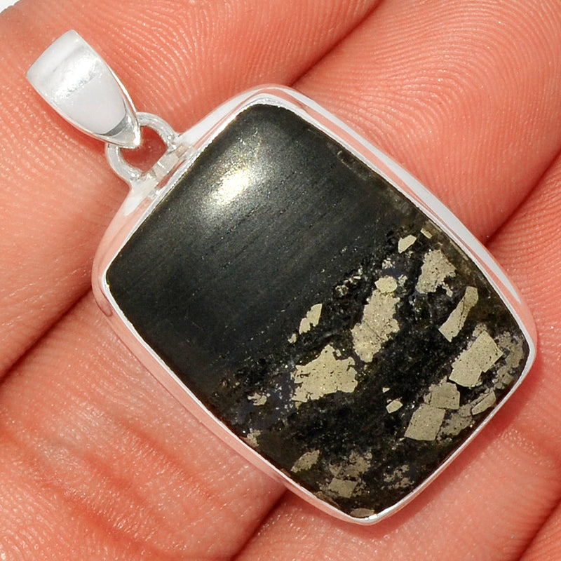 1.5" Pyrite In Basalt Pendants - PIBP51