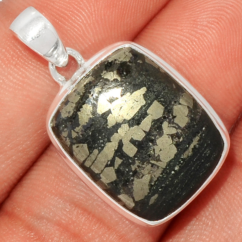 1.2" Pyrite In Basalt Pendants - PIBP52