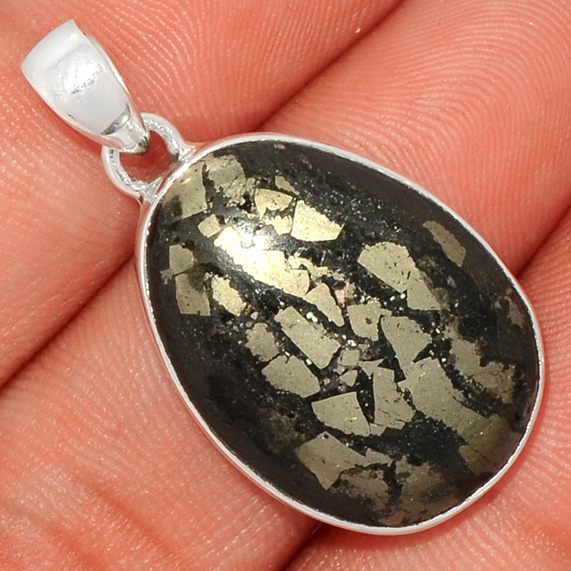 1.3" Pyrite In Basalt Pendants - PIBP54