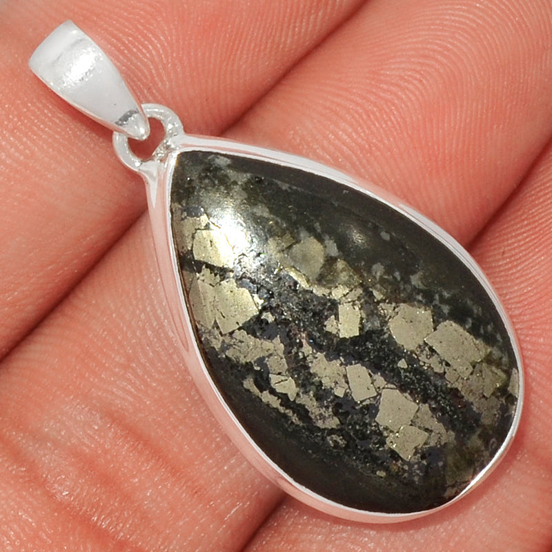 1.6" Pyrite In Basalt Pendants - PIBP55