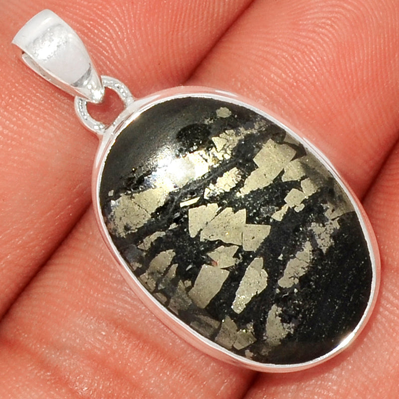 1.5" Pyrite In Basalt Pendants - PIBP57