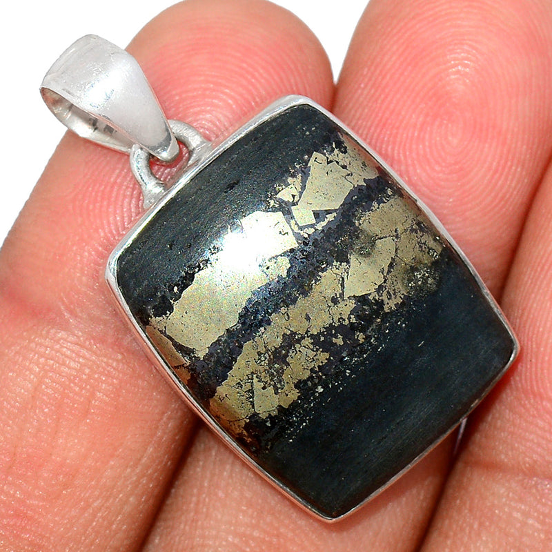 1.3" Pyrite In Basalt Pendants - PIBP63