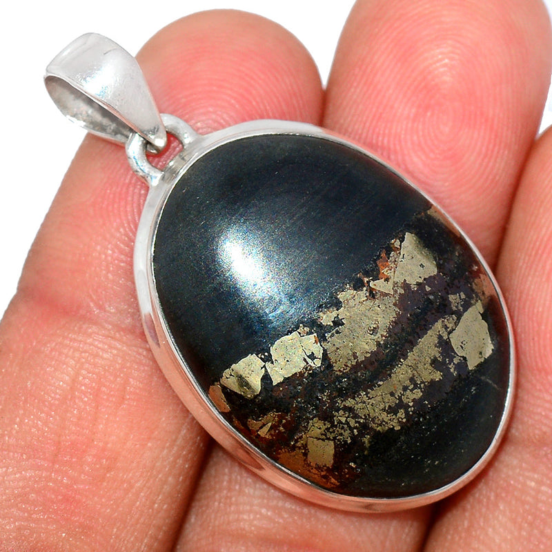 1.6" Pyrite In Basalt Pendants - PIBP65