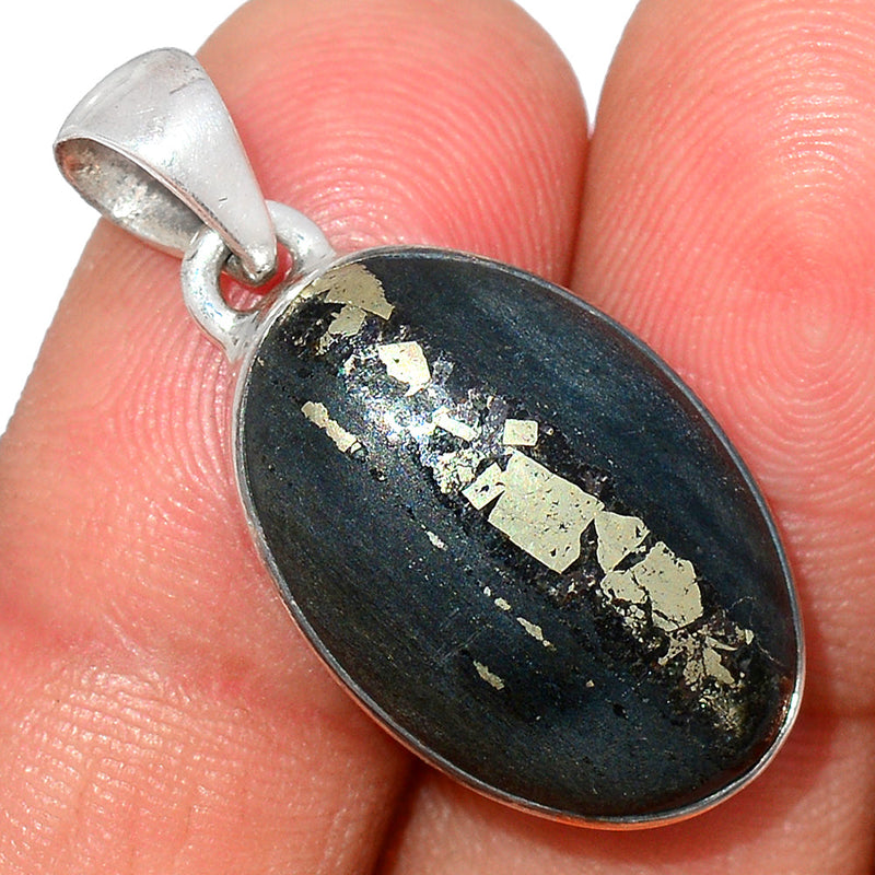 1.2" Pyrite In Basalt Pendants - PIBP67