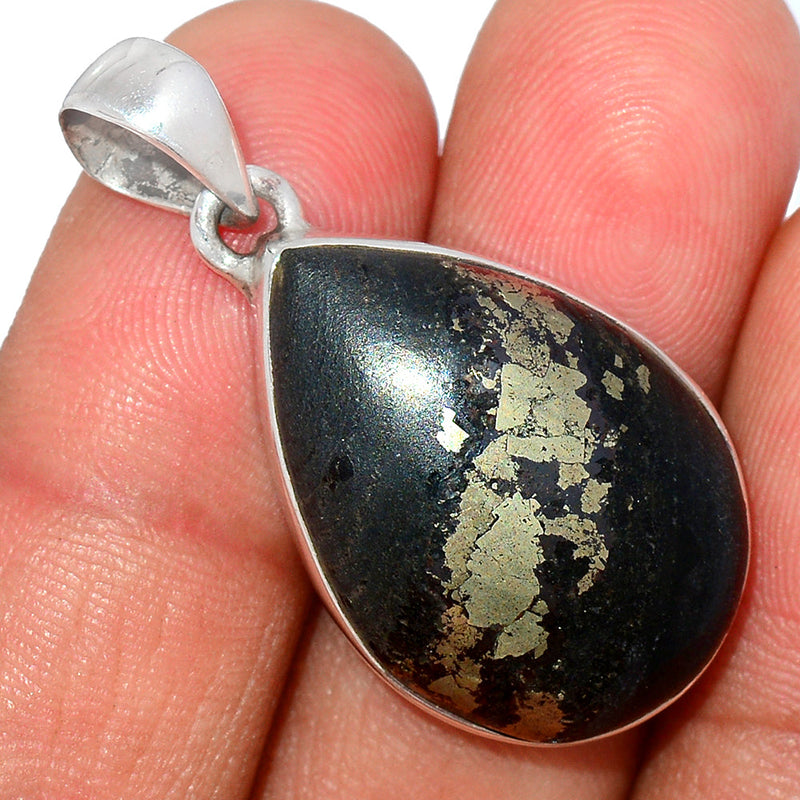 1.5" Pyrite In Basalt Pendants - PIBP69