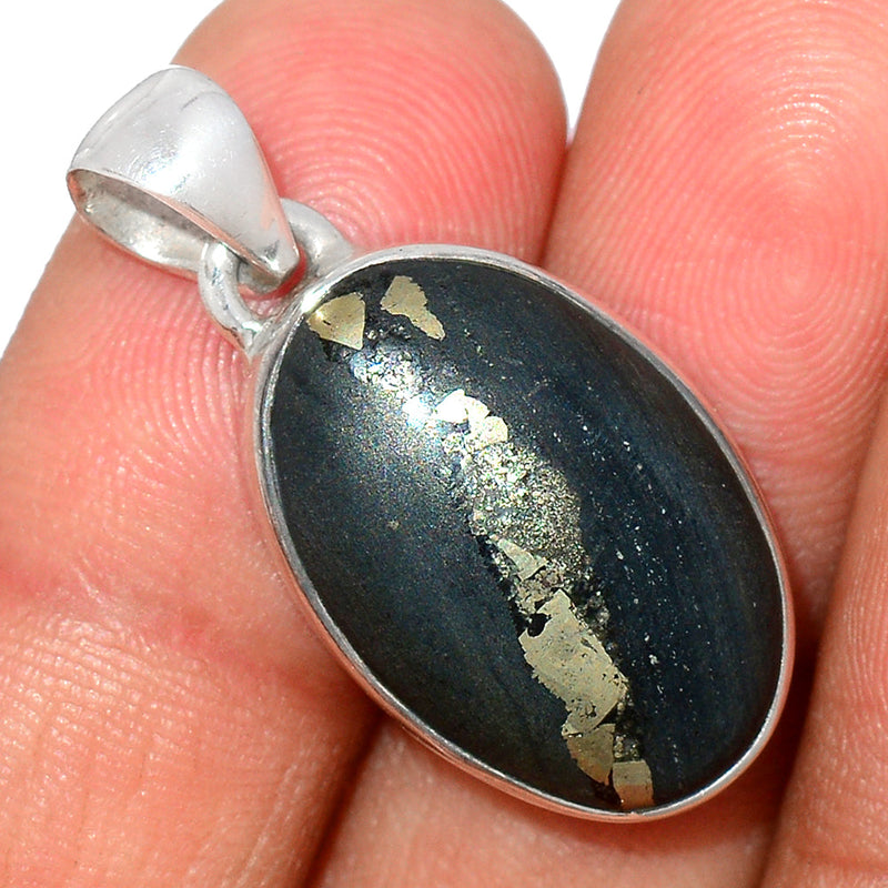 1.2" Pyrite In Basalt Pendants - PIBP70