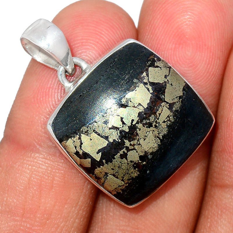 1.2" Pyrite In Basalt Pendants - PIBP72