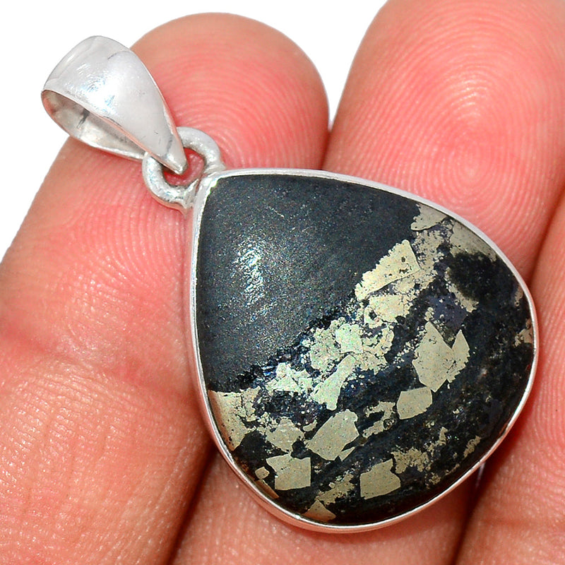 1.3" Pyrite In Basalt Pendants - PIBP76