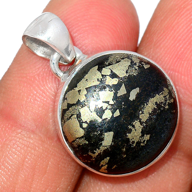 1" Pyrite In Basalt Pendants - PIBP78