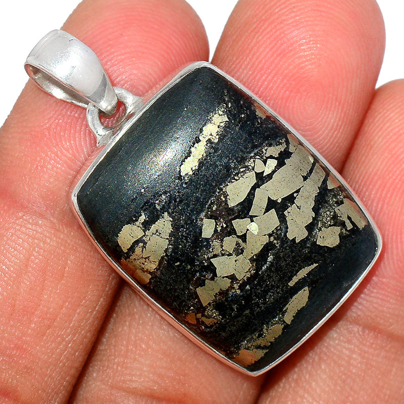 1.5" Pyrite In Basalt Pendants - PIBP81