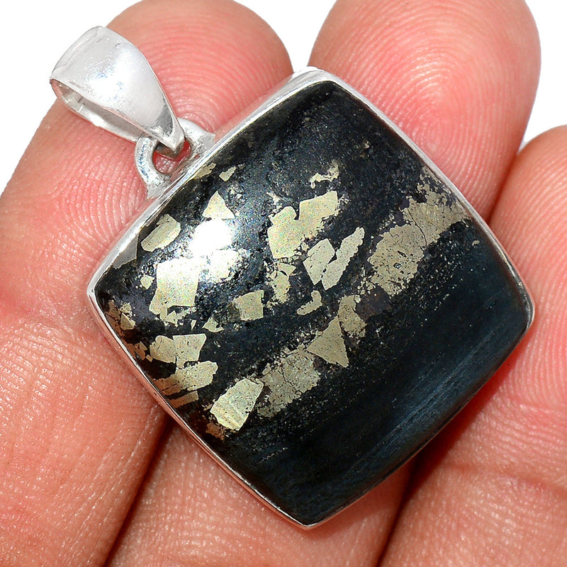 1.3" Pyrite In Basalt Pendants - PIBP85