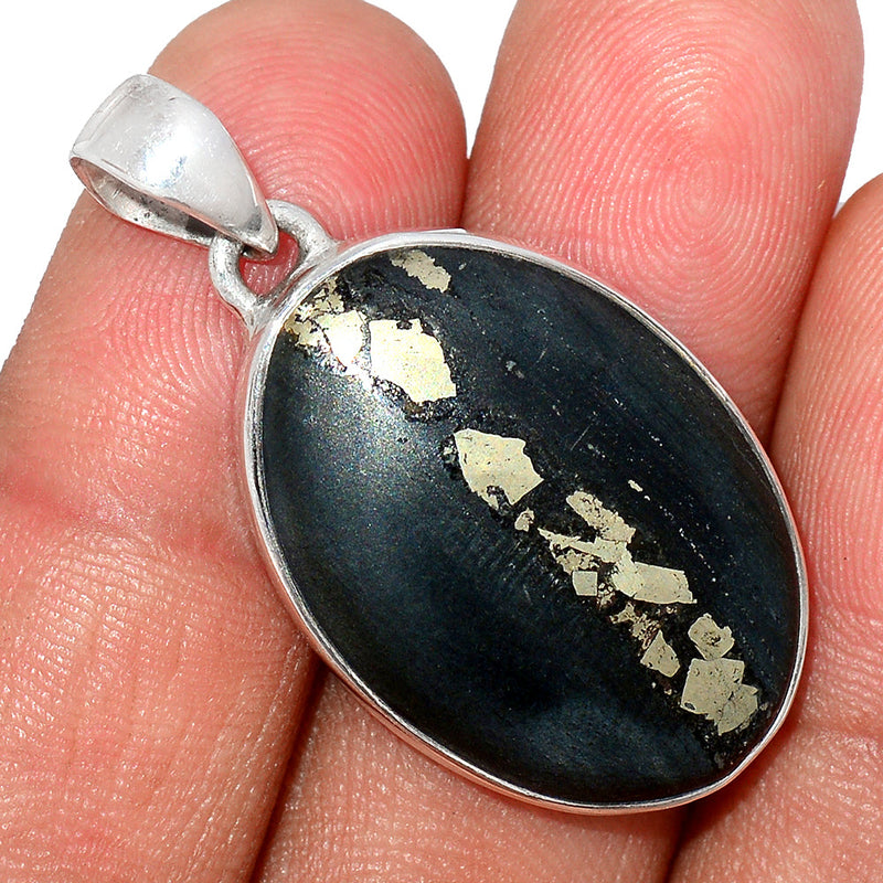 1.5" Pyrite In Basalt Pendants - PIBP86
