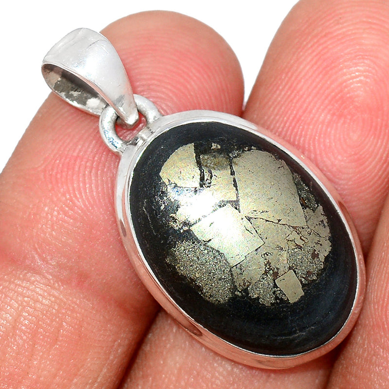 1.3" Pyrite In Basalt Pendants - PIBP87