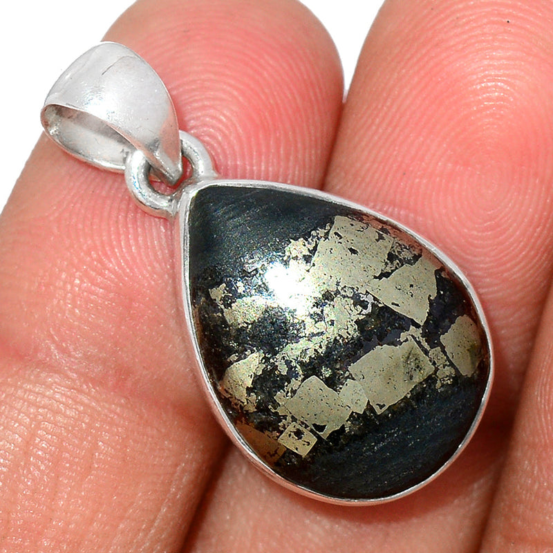 1.2" Pyrite In Basalt Pendants - PIBP95