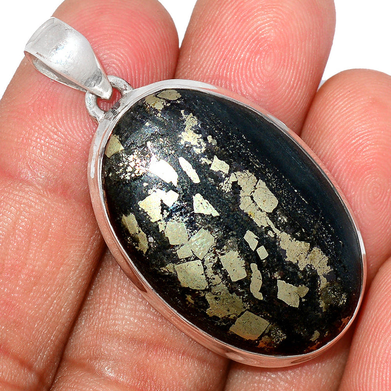 1.8" Pyrite In Basalt Pendants - PIBP96