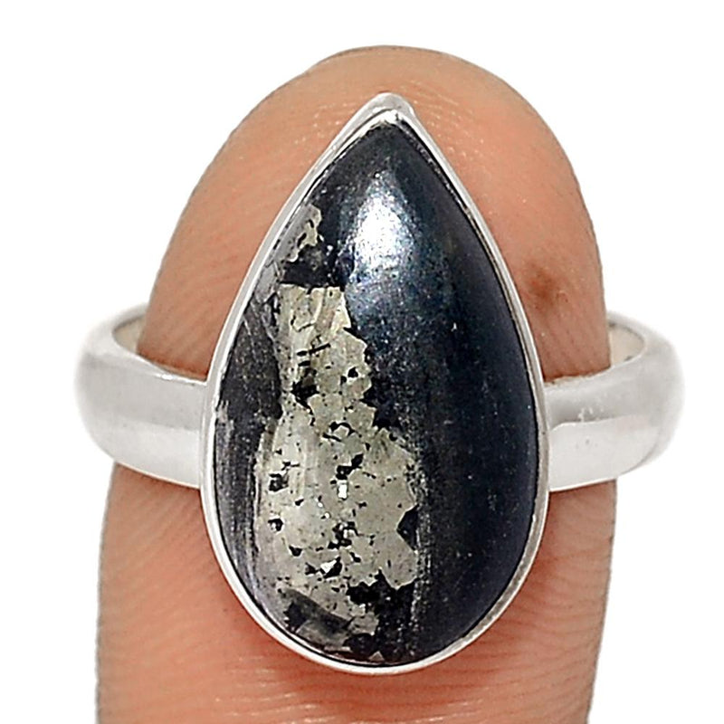 Pyrite In Basalt Ring - PIBR24