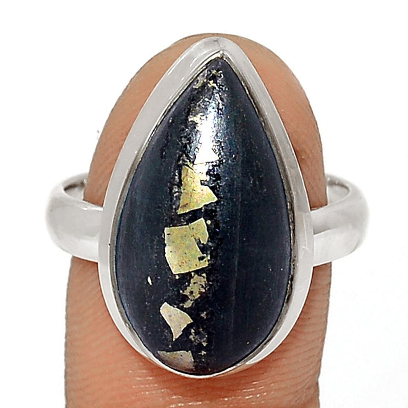 Pyrite In Basalt Ring - PIBR30