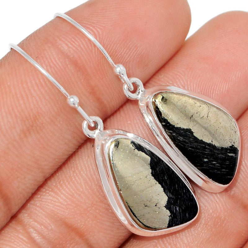 1.7" Pyrite In Magnetite Earrings - PIME516