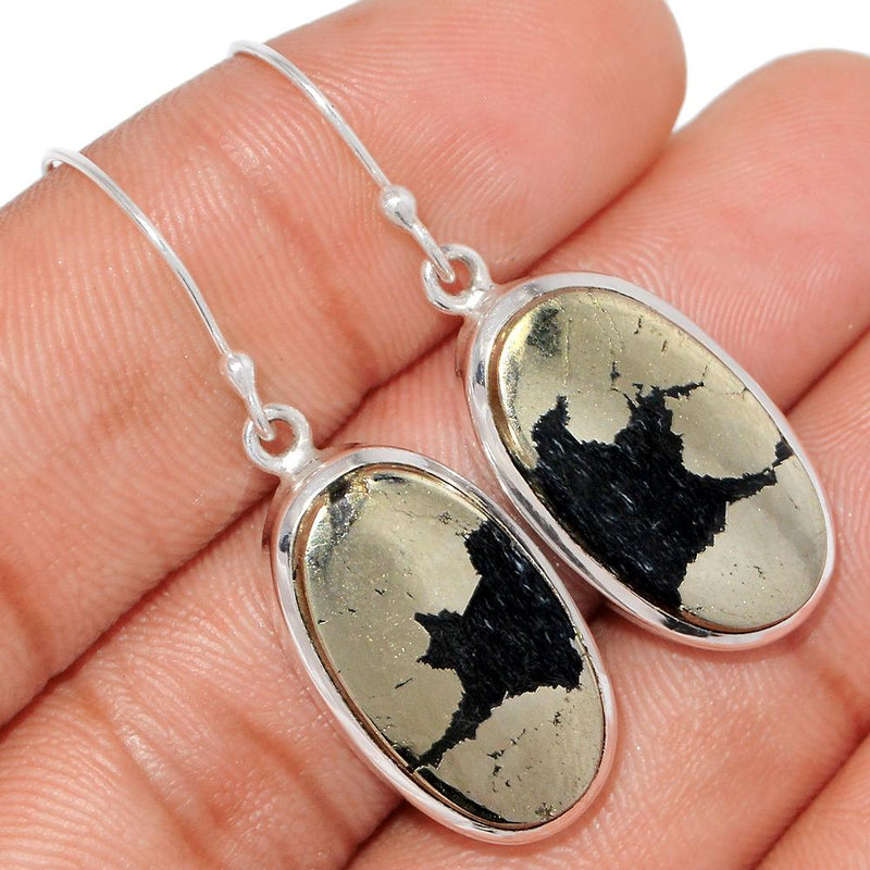 1.8" Pyrite In Magnetite Earrings - PIME519