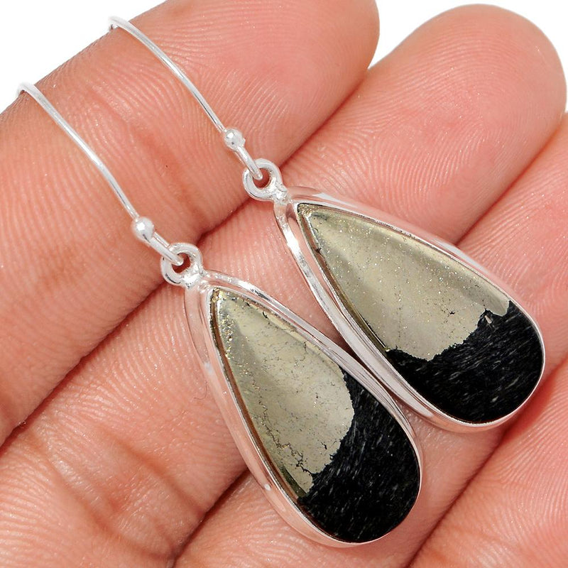 1.7" Pyrite In Magnetite Earrings - PIME520