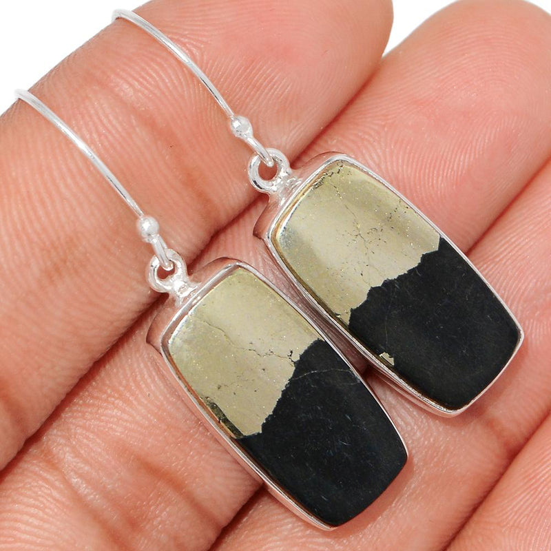 1.8" Pyrite In Magnetite Earrings - PIME522