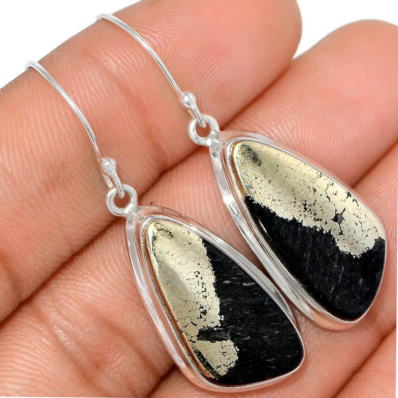 1.7" Pyrite In Magnetite Earrings - PIME525
