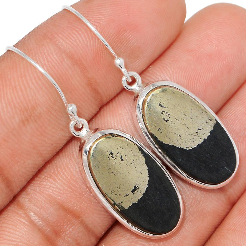 1.7" Pyrite In Magnetite Earrings - PIME530