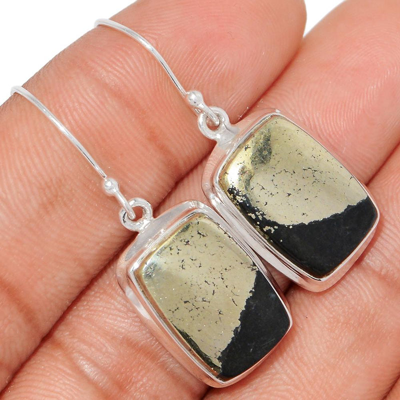 1.5" Pyrite In Magnetite Earrings - PIME532