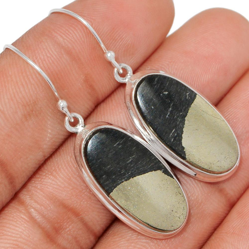 1.7" Pyrite In Magnetite Earrings - PIME535