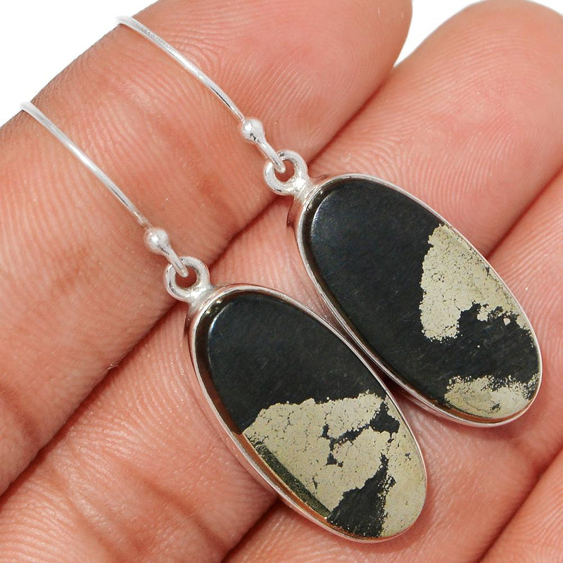 1.7" Pyrite In Magnetite Earrings - PIME536