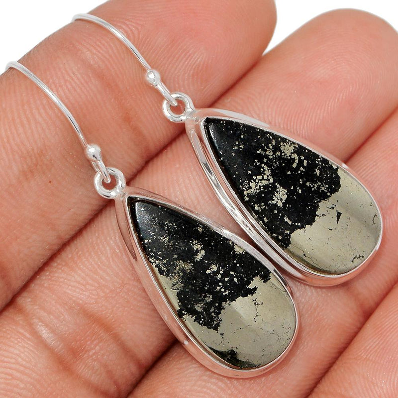 1.7" Pyrite In Magnetite Earrings - PIME539