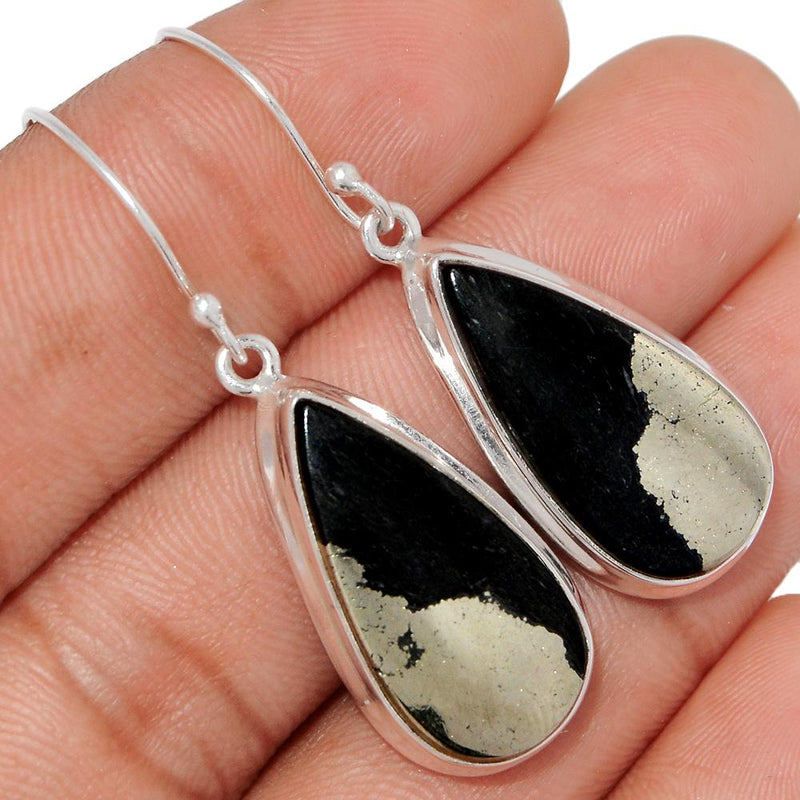 1.7" Pyrite In Magnetite Earrings - PIME540