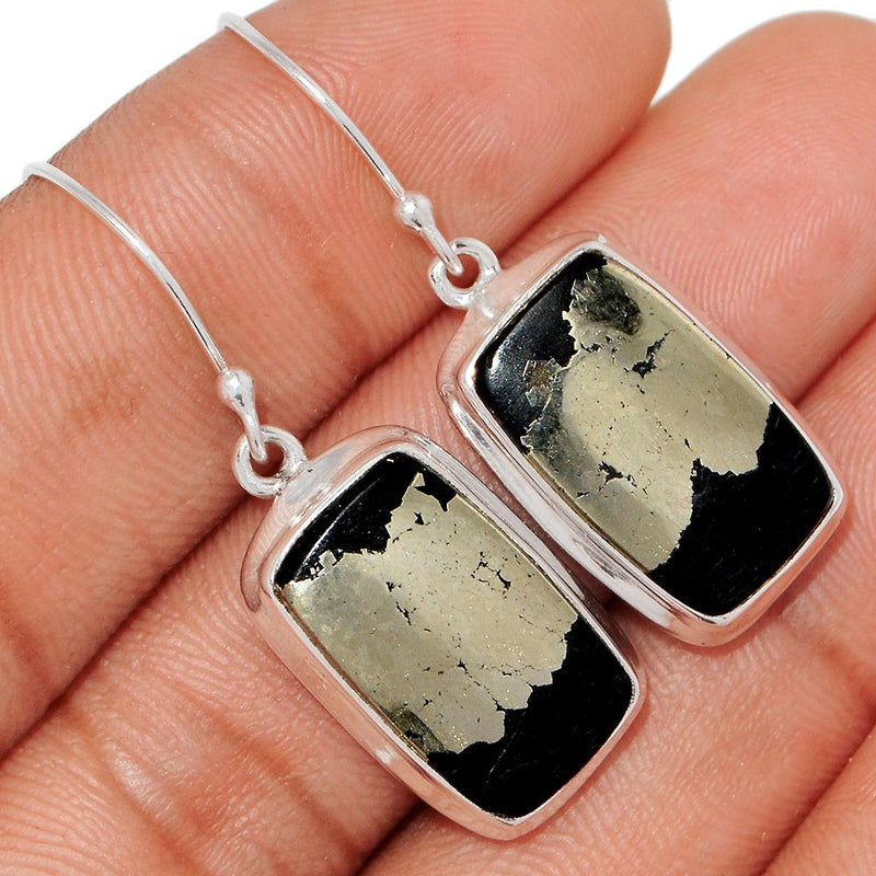 1.6" Pyrite In Magnetite Earrings - PIME543