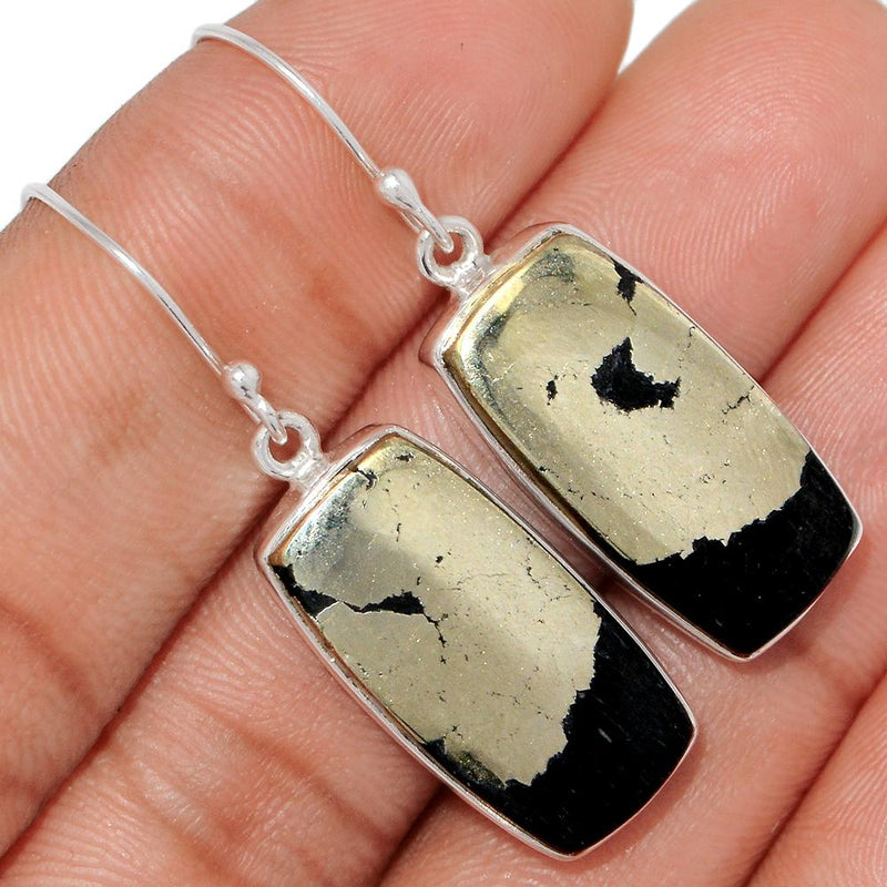 1.6" Pyrite In Magnetite Earrings - PIME550