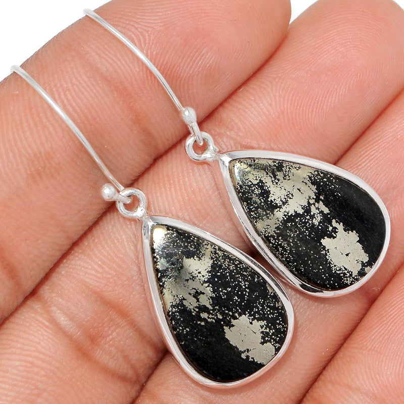 1.7" Pyrite In Magnetite Earrings - PIME557