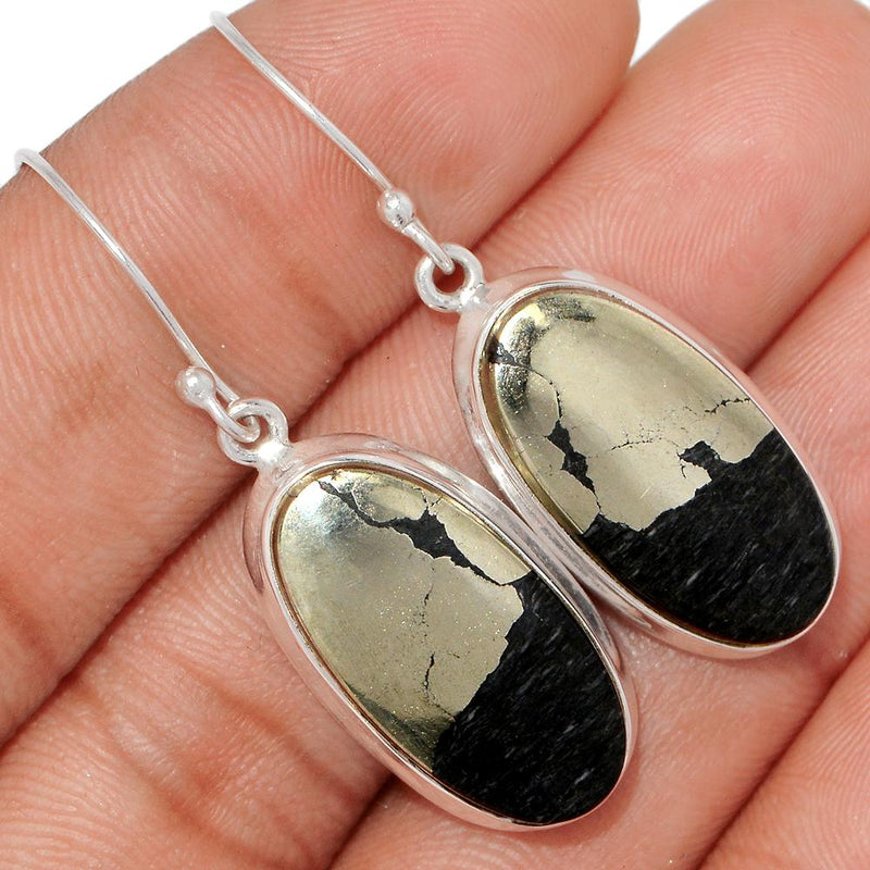 1.8" Pyrite In Magnetite Earrings - PIME558